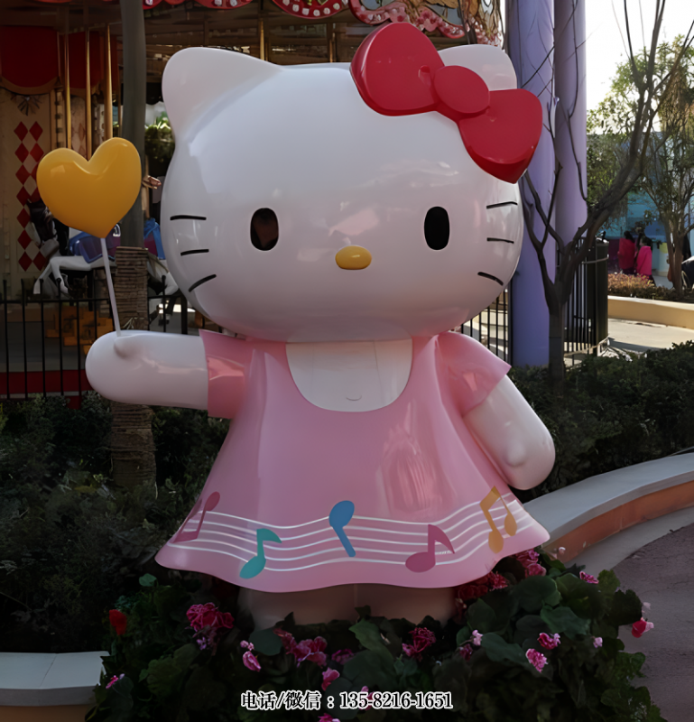 玻璃鋼HelloKitty卡通貓雕塑 (3)